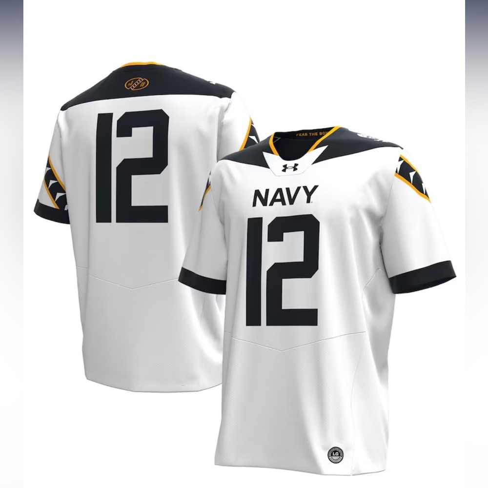 Men's‎ Under Armour White Navy Midshipmen 2024 Rivalry Replica Jersey